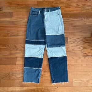 Hollister Patchwork Colorblock Ultra High Rise Jeans Womens 29x27 Vintage Cute